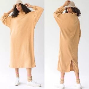 Free People FP Beach Blanca Cowl Neck Knit Oversized Maxi Dress S